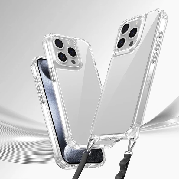 Apple iPhone 15 Pro Kılıf Airbagli Takılabilir Askı Aparatlı Redclick Snap Silikon Kapak - Resim 2