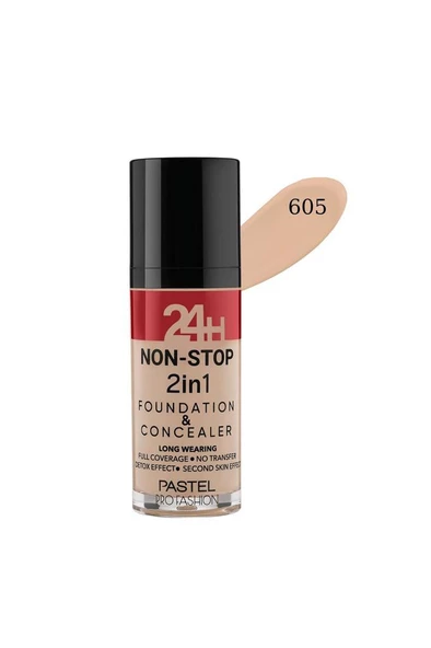 Pastel Profashion 24H Non-Stop 2in1 Foundation+Kapatıcı 605