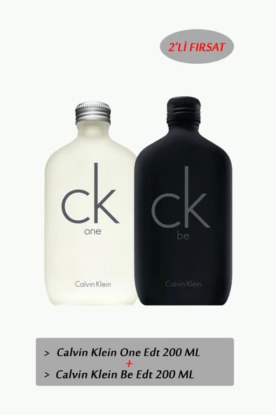 Calvin Klein One EDT 200 ml + Be EDT 200 ml Parfüm Seti