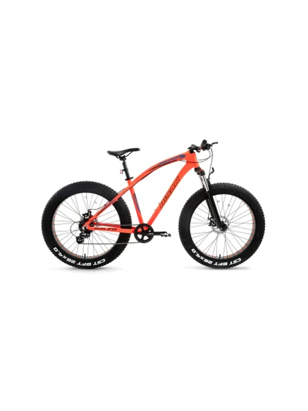 Bisan Savage FT1 Deore 10 Vites MD Fren 26 Jant Fat Bike Bisikleti Neon Turuncu Mavi 46 Kadro