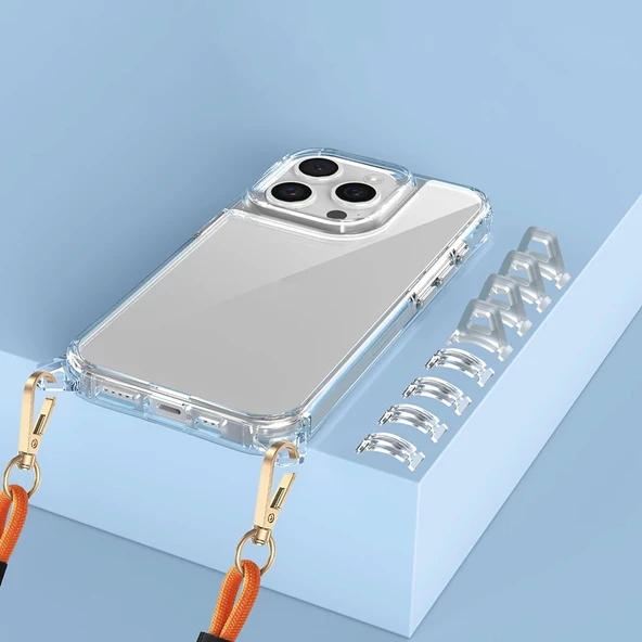 Apple iPhone 15 Pro Kılıf Airbagli Takılabilir Askı Aparatlı Redclick Snap Silikon Kapak - Resim 4