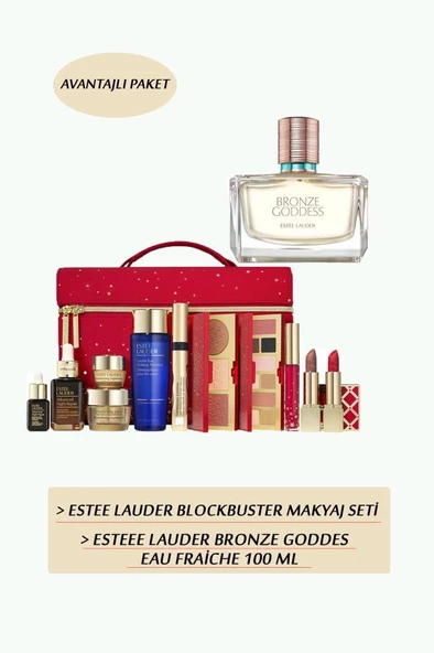 Estee Lauder Blockbuster Holiday Makyaj Seti + Bronze Goddes Eau Freiche 100 ML