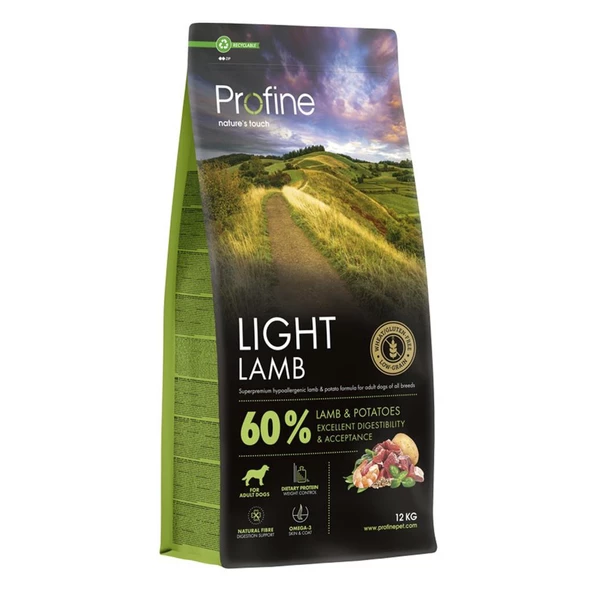 Profine 12kg Gluten Free Adult Lamb Light Glutensiz Diyet Kuzu Etli Yetişkin Köpek Maması