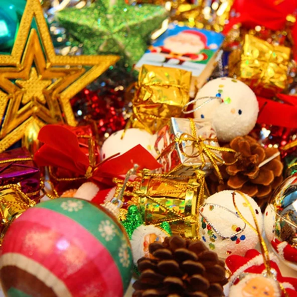 Yıllbaşı Çam Ağacı Süsü Karışık Noel Ağacı Süsü 12 Li 3 cm - 2