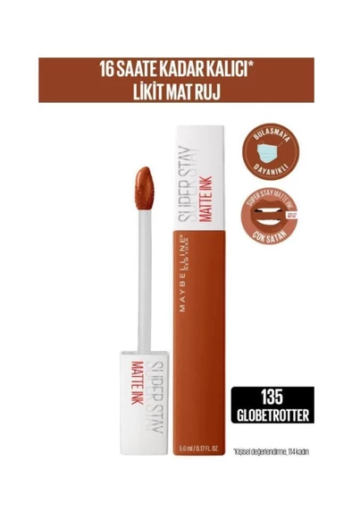 Maybelline New York Super Stay Matte Ink 135 Globetrotter Ruj ürün görseli