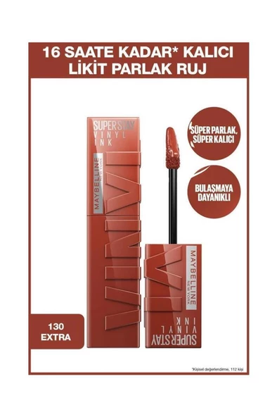 Maybelline New York Super Stay Vinyl Ink 130 Extra Ruj ürün görseli