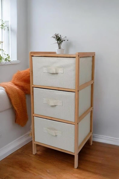 Digithome Bambu 3 Çekmeceli Dolap Organizer Çok Amaçlı Düzenleyici Şifonyer DB-0015 - 3