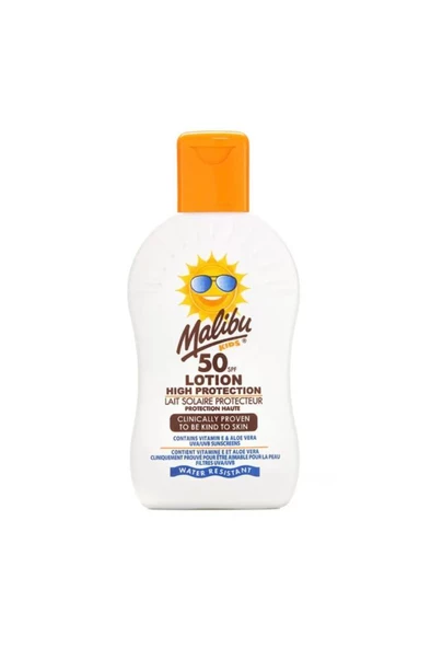 Malibu Kids Lotion High Protection SPF50 200 ml Çocuk Güneş Koruyucu