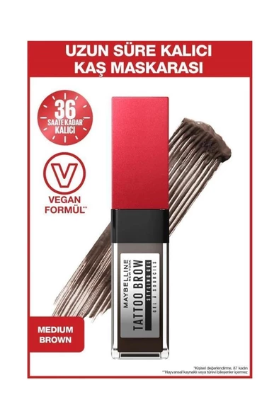 Maybelline New York Tattoo Brow 257 Medium Brown Kaş Maskarası