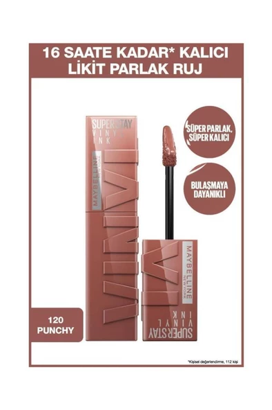 Maybelline New York Super Stay Vinyl Ink 100 Charmed Ruj ürün görseli