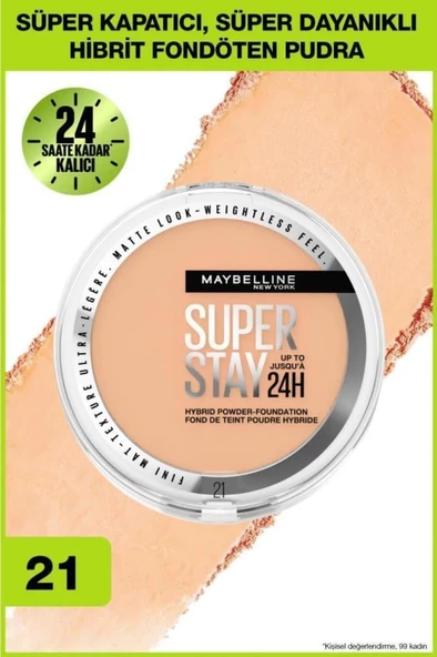 Maybelline New York Super Stay 24H Pudra-Fondöten 21