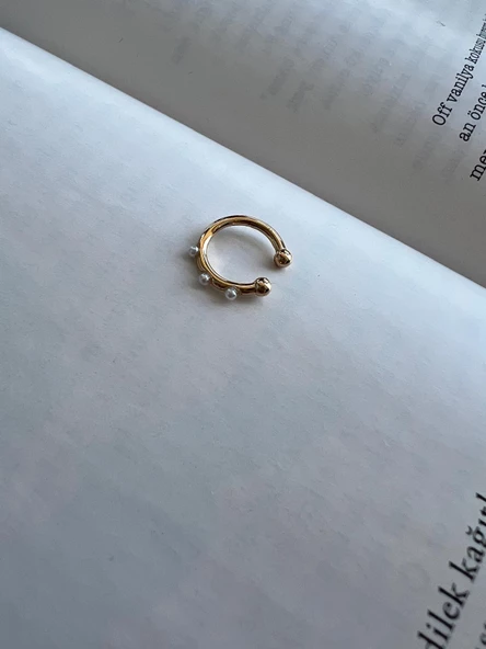 İNCİLİ MİNİ SIKIŞTIRMALI KIKIRDAK KÜPE - Resim 2