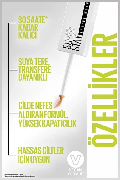 Maybelline New York Super Stay 30H Active Wear 30 Honey Kapatıcı - 2