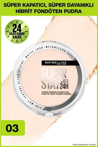 Maybelline New York Super Stay 24H Pudra-Fondöten 03