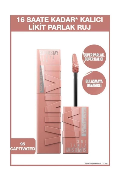 Maybelline New York Super Stay Vinyl Ink 95 Captivated Ruj ürün görseli