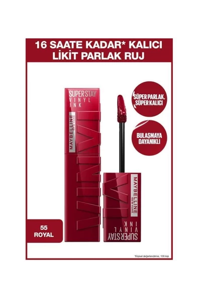 Maybelline New York Super Star Vinyl Ink 55 Royal Ruj