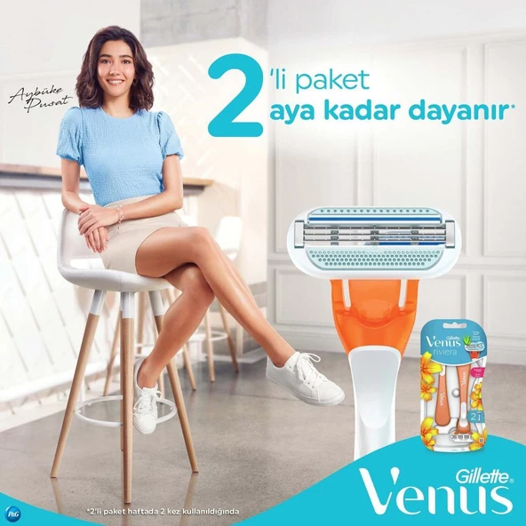 Gillette Venus Riviera Kadın 2'li Tıraş Bıçağı - 3