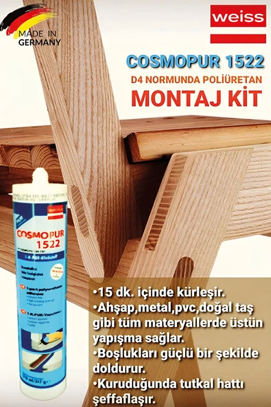 Cosmopur 1522 Poliüretan Tutkal 310 Ml - 3 ADET - Resim 2