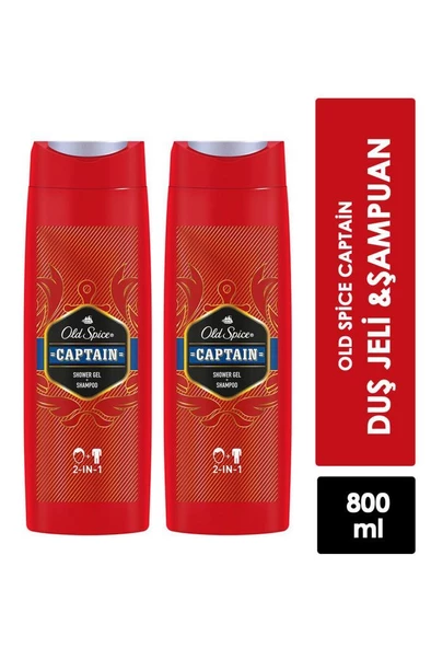 Old Spice Captain Shower Jel + Shampoo 400 ml X2