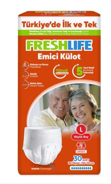 FRESHLİFE KÜLOTLU HASTA BEZİ 30 LU LARGE