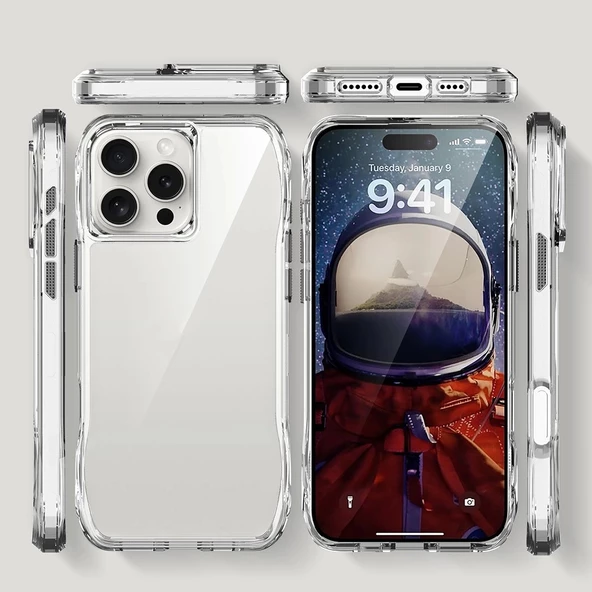 Apple iPhone 16 Pro Max Kılıf Airbagli Şeffaf Redclick İncek Kapak - Resim 5