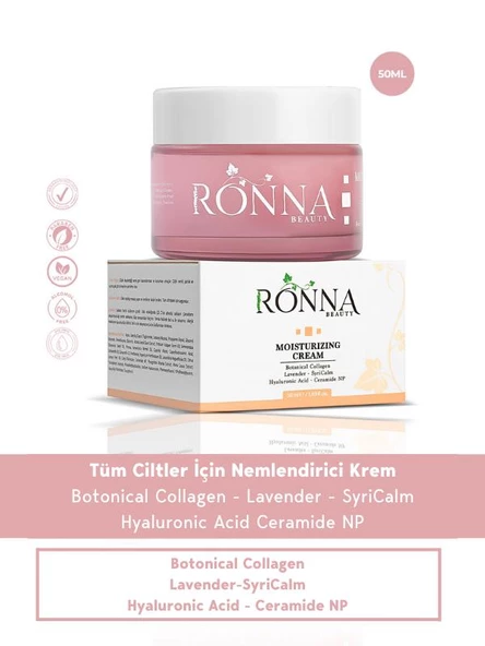 Ronna Beauty Nemlendirici Ve Onarıcı Moisturizing Cream 50 ml Botanical Collagen+Hyaluronic Acid