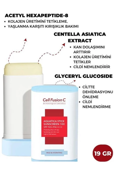 Cell Fusion C Aquatica Stick Sunscreen SPF50+ 19G Güneş Koruyucu - 2