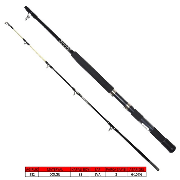 Captain 1434 Morfose Boat 2 Parça Tekne Kamışı 15lbs Atar  165 cm