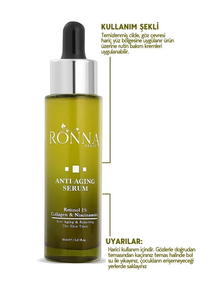 Ronna Beauty Yaşlanma Karşıtı Ve Aydınlatıcı Anti-Aging Serum 30 ml Retinol 1% Collagen Niacinamide - 4