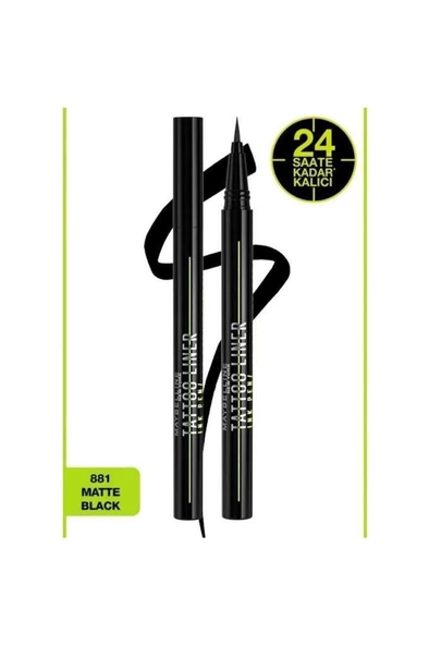 Maybelline New York Tattoo Liner Ink Pen 881 Matte Black Göz Kalemi