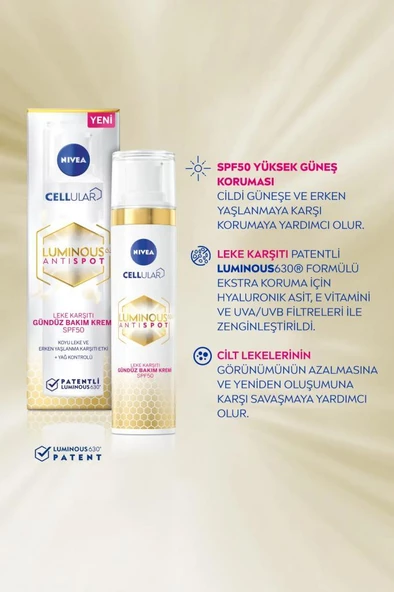 Nivea Cellular Luminous630 Leke Karşıtı Spf50 Gündüz Yüz Krem 40 Ml - 6