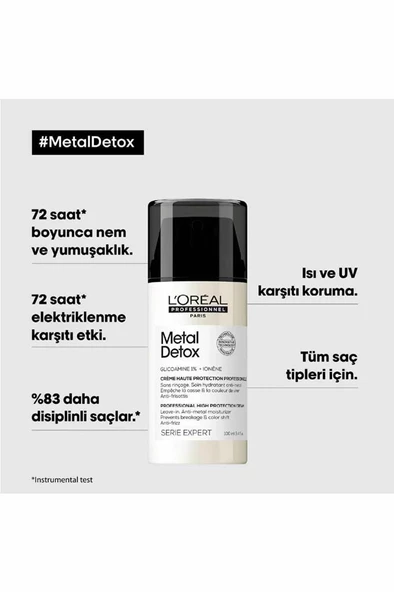 L‘Oreal Professionnel Metal Detox 100 ml Yüksek Korumalı Saç Bakım Kremi - Resim 3