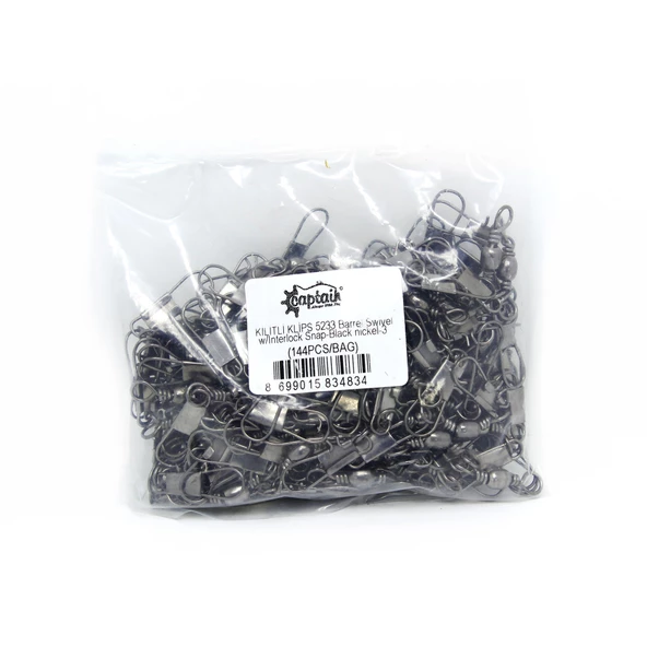 Captain 5233 Kilitli Klips 144lü Paket Black Nikel  5/0 - 2