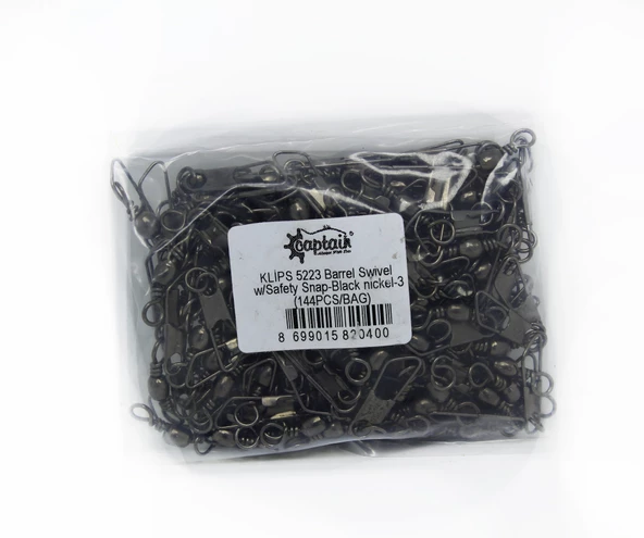 Captain 5223 Klips 144lü Paket Black Nikel  2/0 - 2