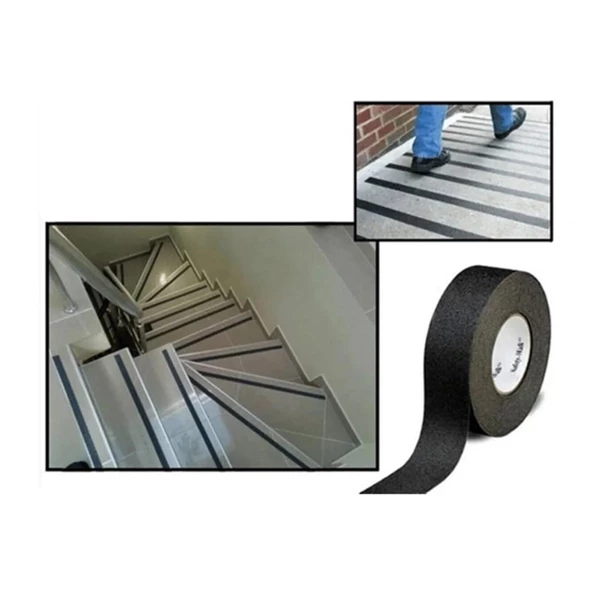 6 Adet Merdiven Zemin Kaydırmaz Bant 50 mm x 25 mt Siyah - 3