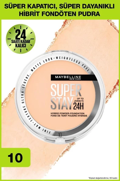 Maybelline New York Super Stay 24H Pudra-Fondöten 10