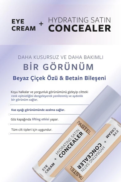 Pastel Eye Cream + Hydrating Satın Concealer 64 Medium Light - 3