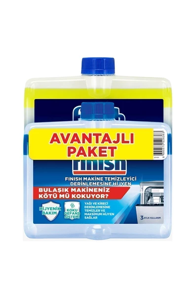 Finish Bulaşık Makinesi  Temizleyici Koku Giderici Hijyenik Bakım Sıvısı  500 ml (250 ml x 2'li) - 2
