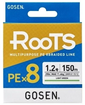 Gosen X8 Roots PE 8 Örgü Spin İp Misina 150mt A.Yeşil  1.5 PE