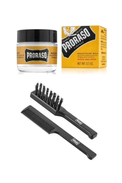 Proraso Bıyık Şekillendirici Wax 15 ml+Bıyık Tarağı Ve Fırçası