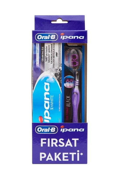 İpana Kömür Özlü Diş Macunu 75 ml+Oral-B Diş Fırçası Fırsat Paketi