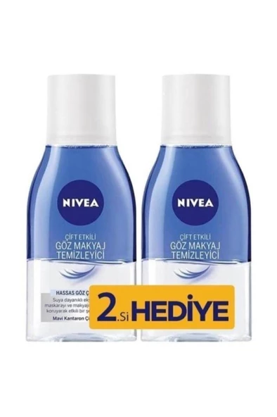 Nivea Make Up Expert Hassas Çift Fazlı 125 ml 2'li Paket Göz Makyaj Temizleyici