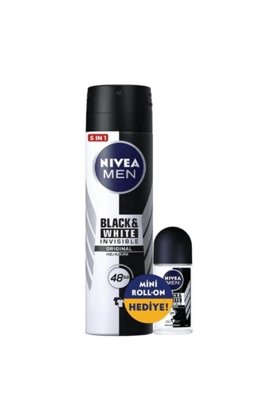 Nive Men Black&White Original Deodorant Sprey 150 ml+Roll-On 25 ml