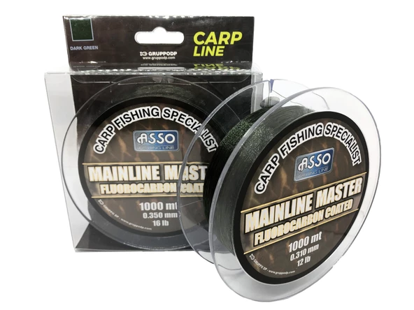 Asso Mainline Master Carp FC COATED 1.000mt Carp Line Dark Green  0.40 mm