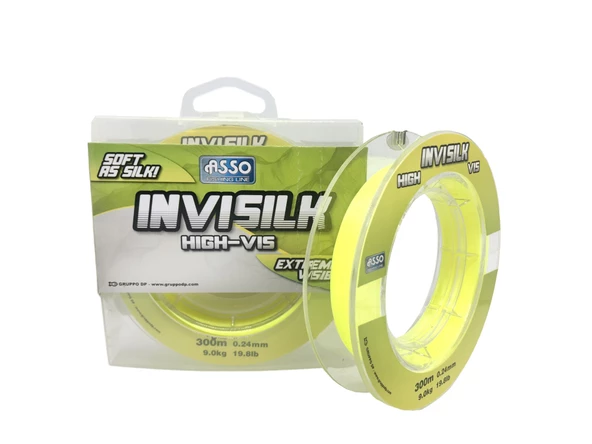 Asso Invisilk Surf Casting 300mt Monofilament Misina A.Sarı  0.40 mm