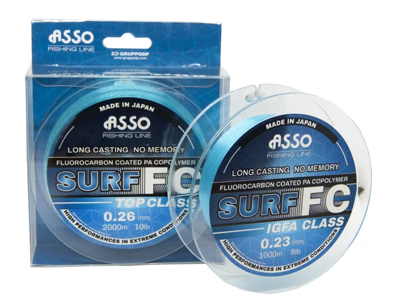 Asso Surf FC COATED Copolymer 1.000mt Long Casting No Memory Blue  0.28 mm