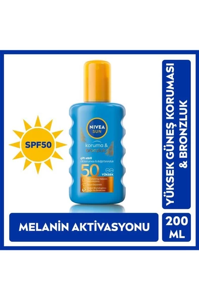 Nivea Sun Koruma&Bronzluk SPF50 Doğal Bronzluk 200 ml Güneş Koruyucu - 2