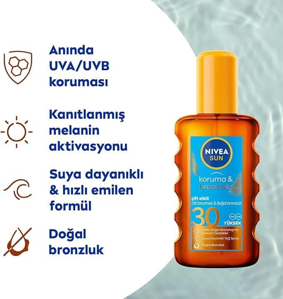 Nivea Sun Koruma & Bronzluk SPF30 Doğal Bronzluk Güneş Koruyucu 200 ml - 3