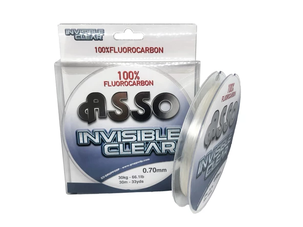 Asso Invisible Clear Paralel %100 Fluoro Carbon Misina 30mt  0.60 mm