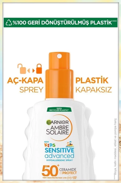 Garnier Ambre Solaire Kids SPF50 Sensitive Advanced 150 ml Güneş Koruyucu Sprey - 5